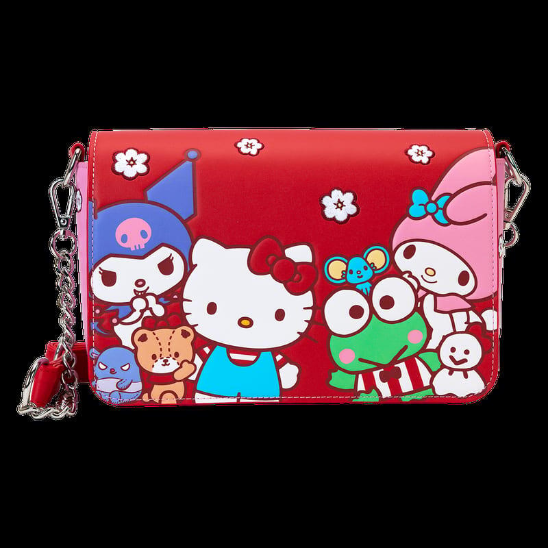 Hello Kitty und Freunde Umhängetasche für Kinder aus veganem Leder, Rot 2/4