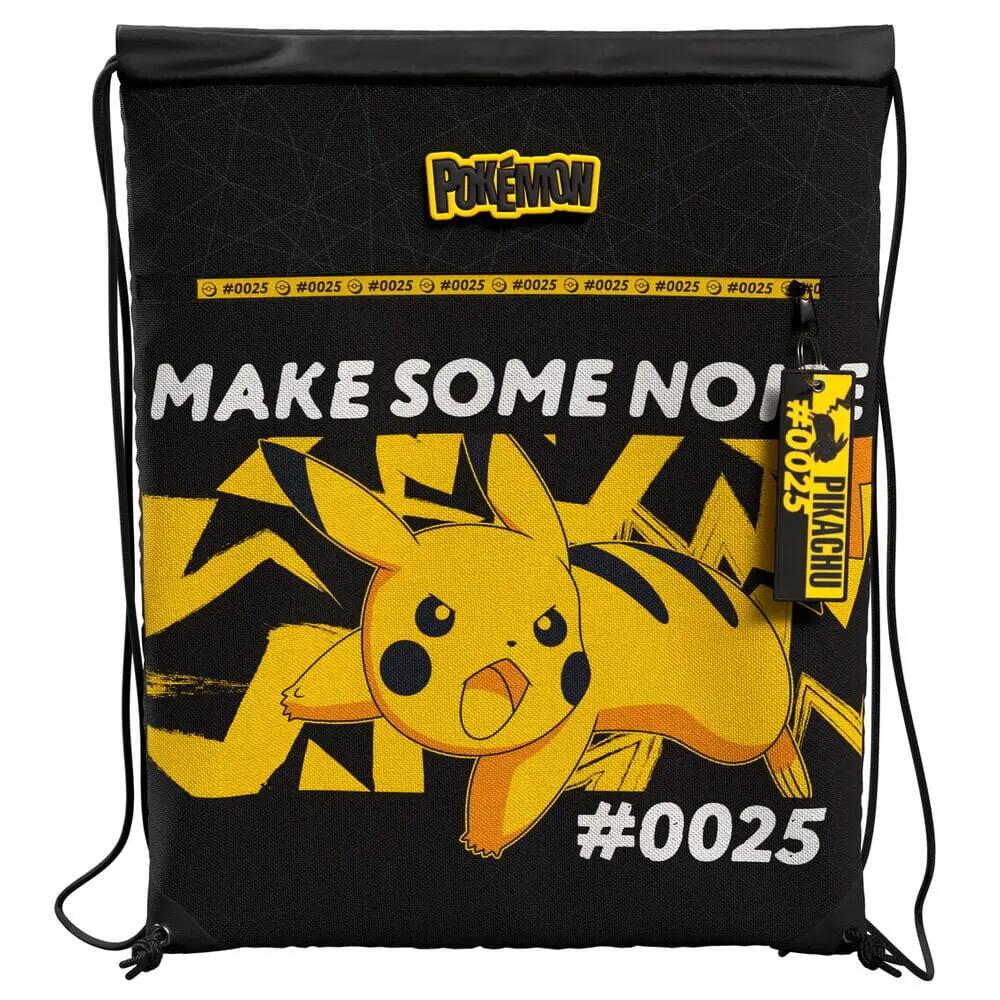 Sac de sport enfant Pikachu Pokémon avec cordons de serrage, noir résistant 3/3