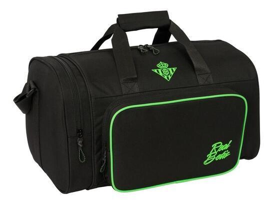 Real Betis Sporttasche für Erwachsene mit Schultergurt und Taschen – Schwarz