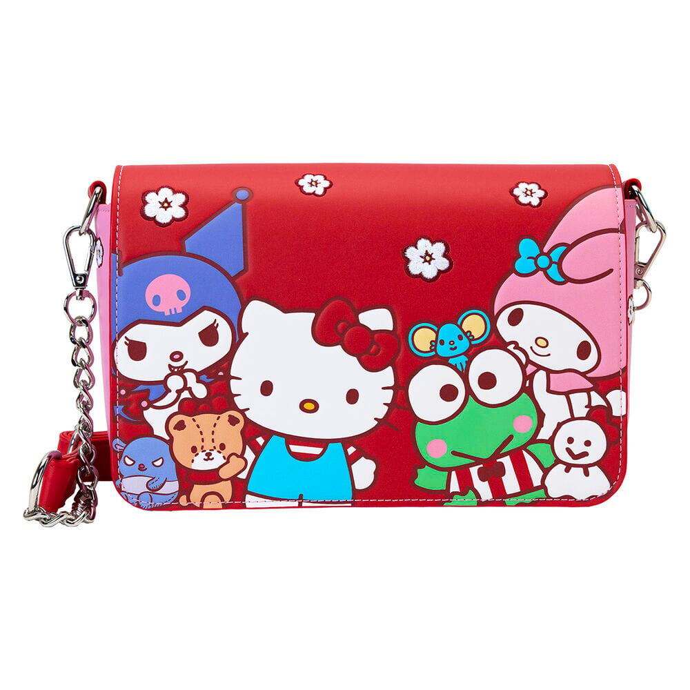 Hello Kitty und Freunde Umhängetasche für Kinder aus veganem Leder, Rot 3/4