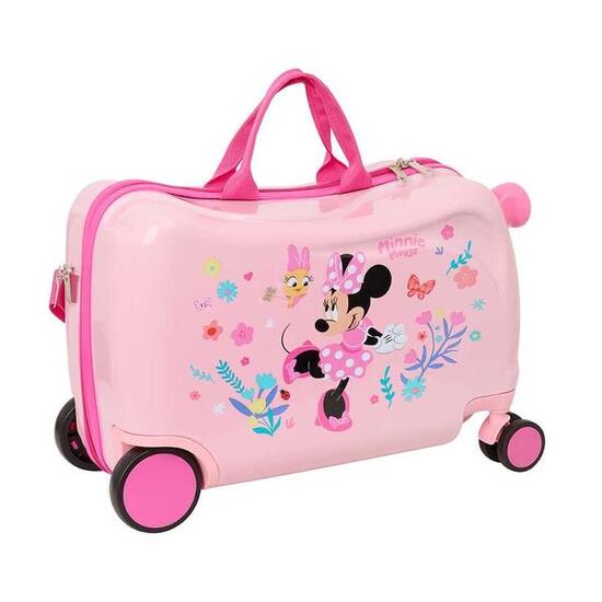 Sac de sport à roulettes pour enfants Minnie Mouse, en ABS rose résistant