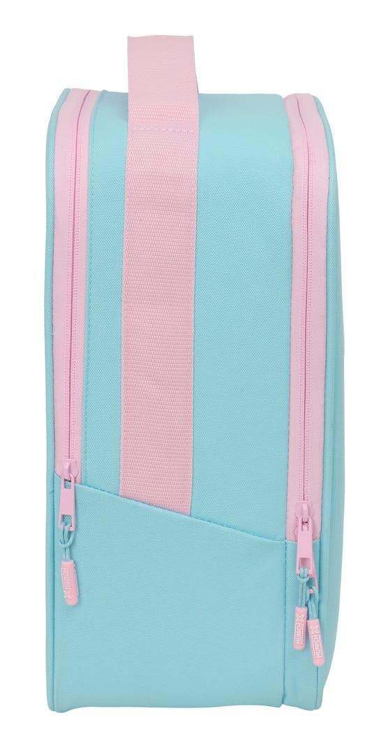 Kit de beleza infantil da Minnie Mouse com bolsa de acrílico e acessórios rosa. 3/4