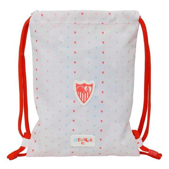Sac de sport enfant FC Séville, à cordon coulissant et poche, blanc