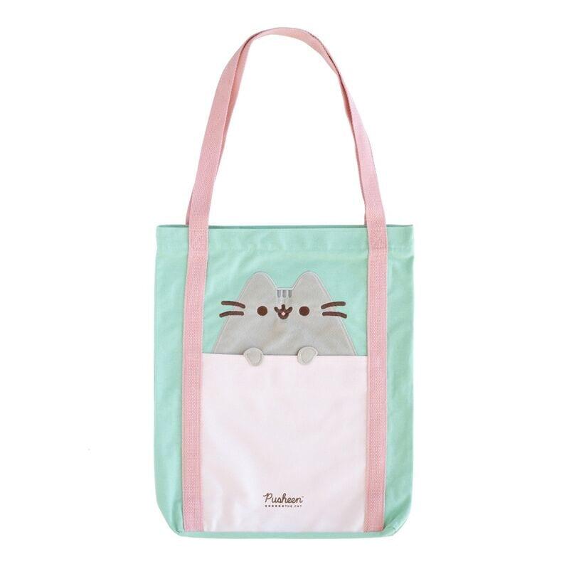 Bolsa de Deporte Adultos Pusheen de Algodón con Cremallera Verde 1/4