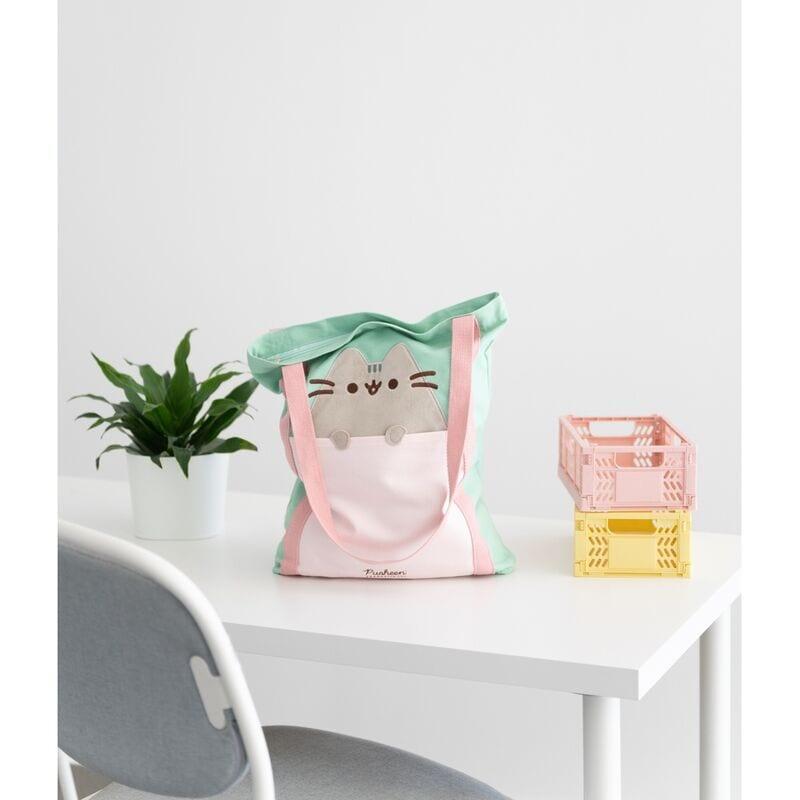 Bolsa de Deporte Adultos Pusheen de Algodón con Cremallera Verde 3/4