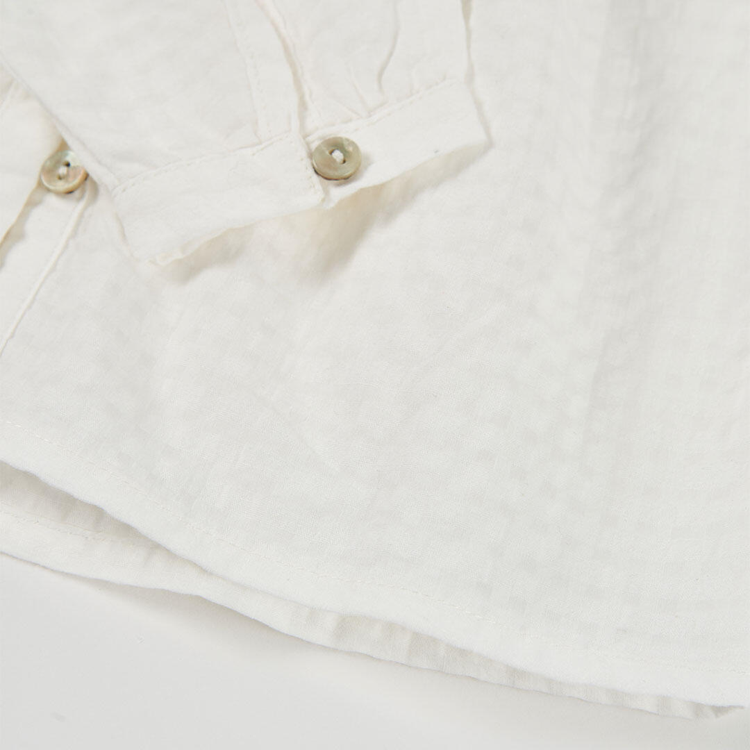Camisa de Algodón para Niña Blanca con Detalles Decorativos 4/4