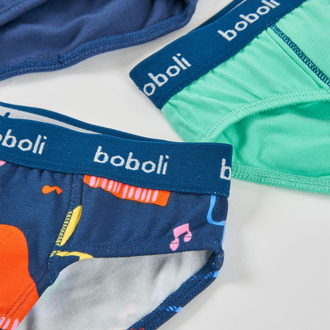 Pack de 3 calzoncillos estampados para niño de algodón elástico 5/7