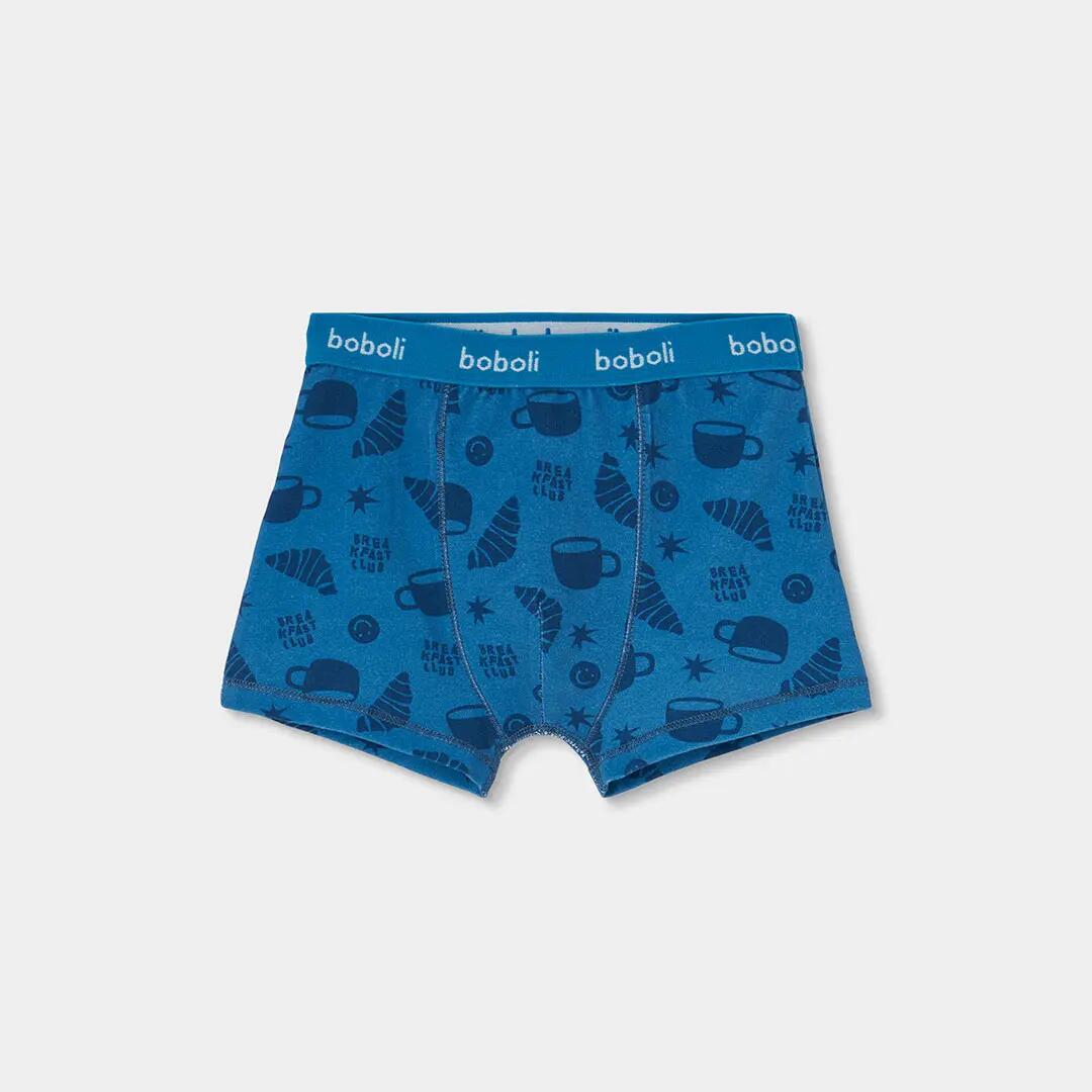 Pack 3 boxers azul estampado rayas y croissants 5/7