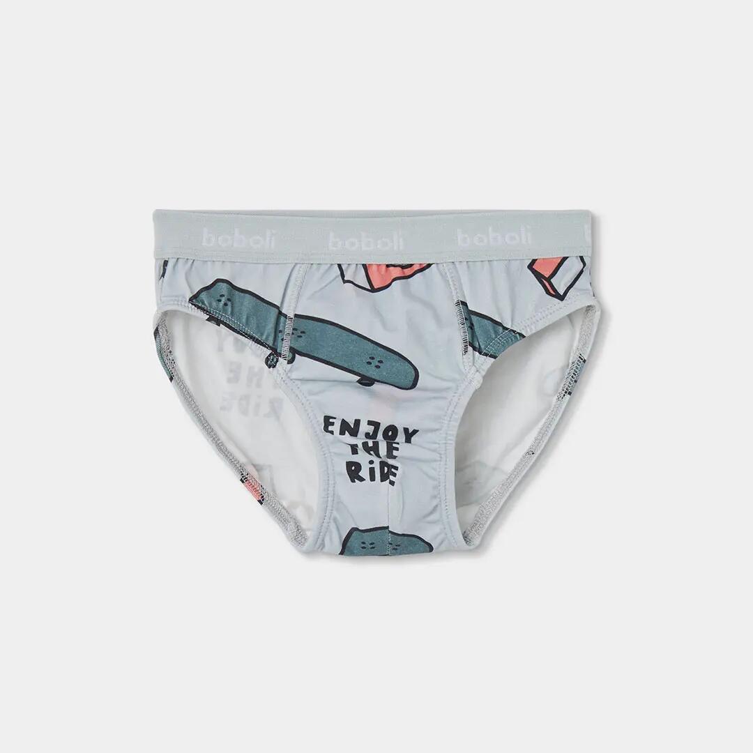 Pack 3 calzoncillos azul estampado skate 3/7