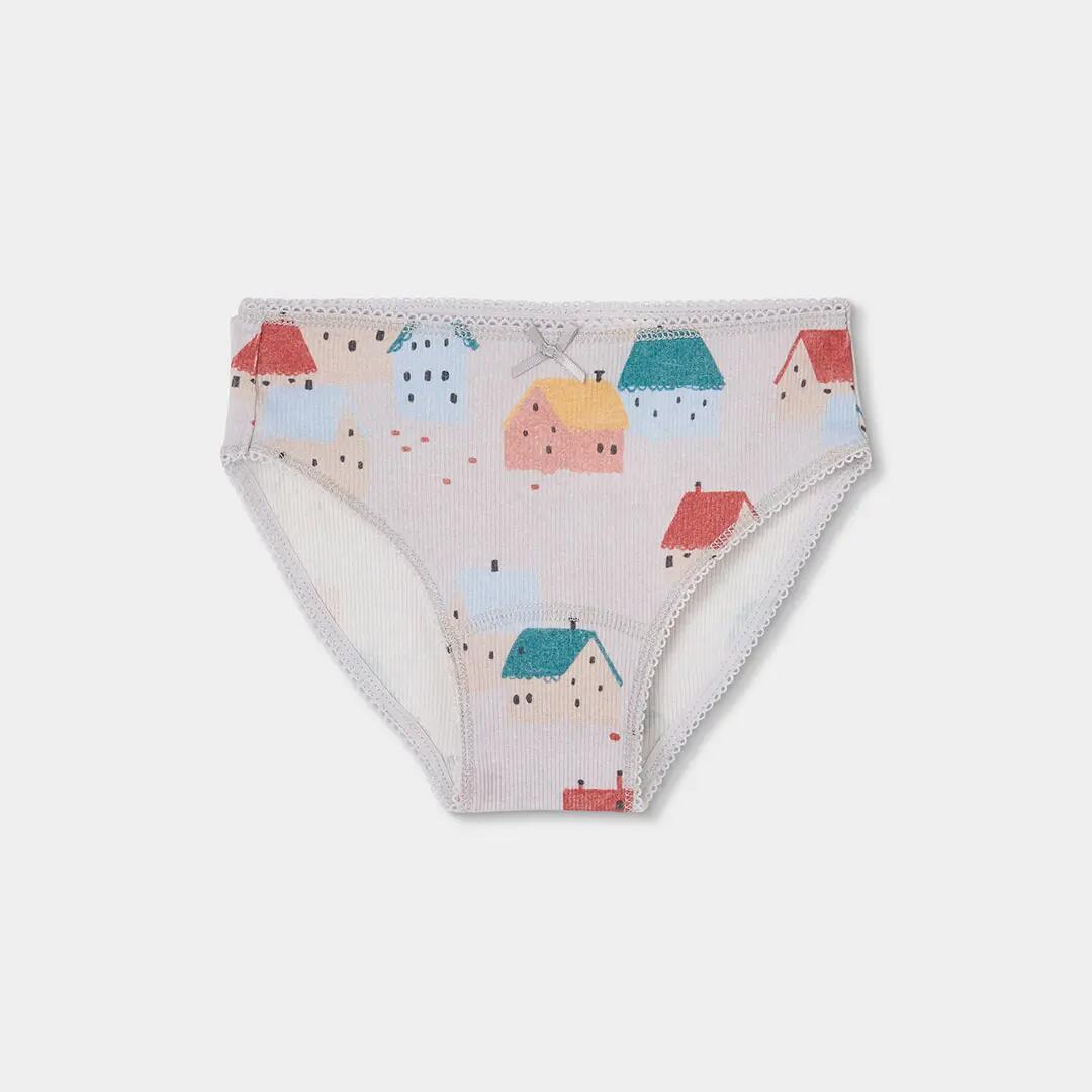Pack 3 bragas rosa estampado casitas y vichy 3/7