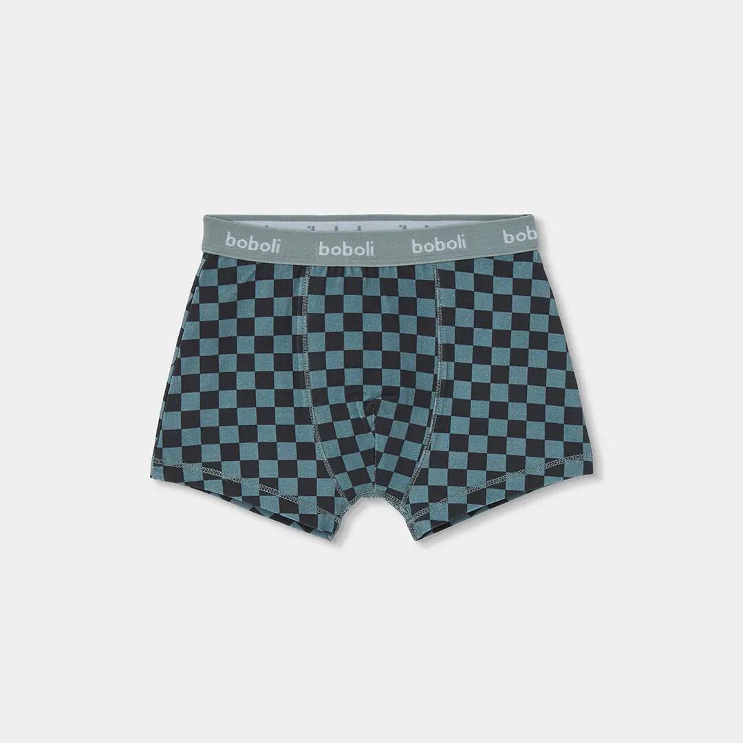 Pack 3 boxers niño verde estampado cuadros 3/7