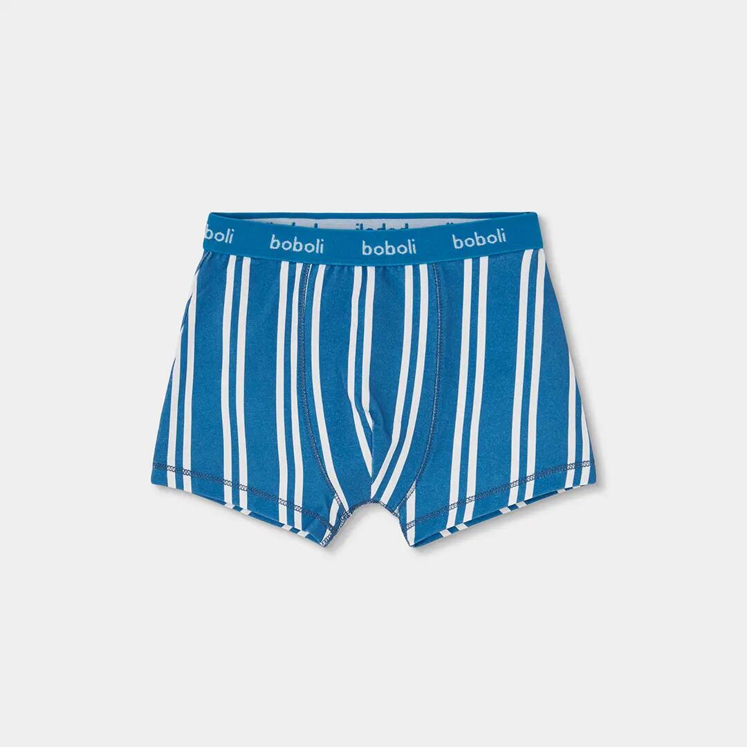 Pack 3 boxers azul estampado rayas y croissants 3/7