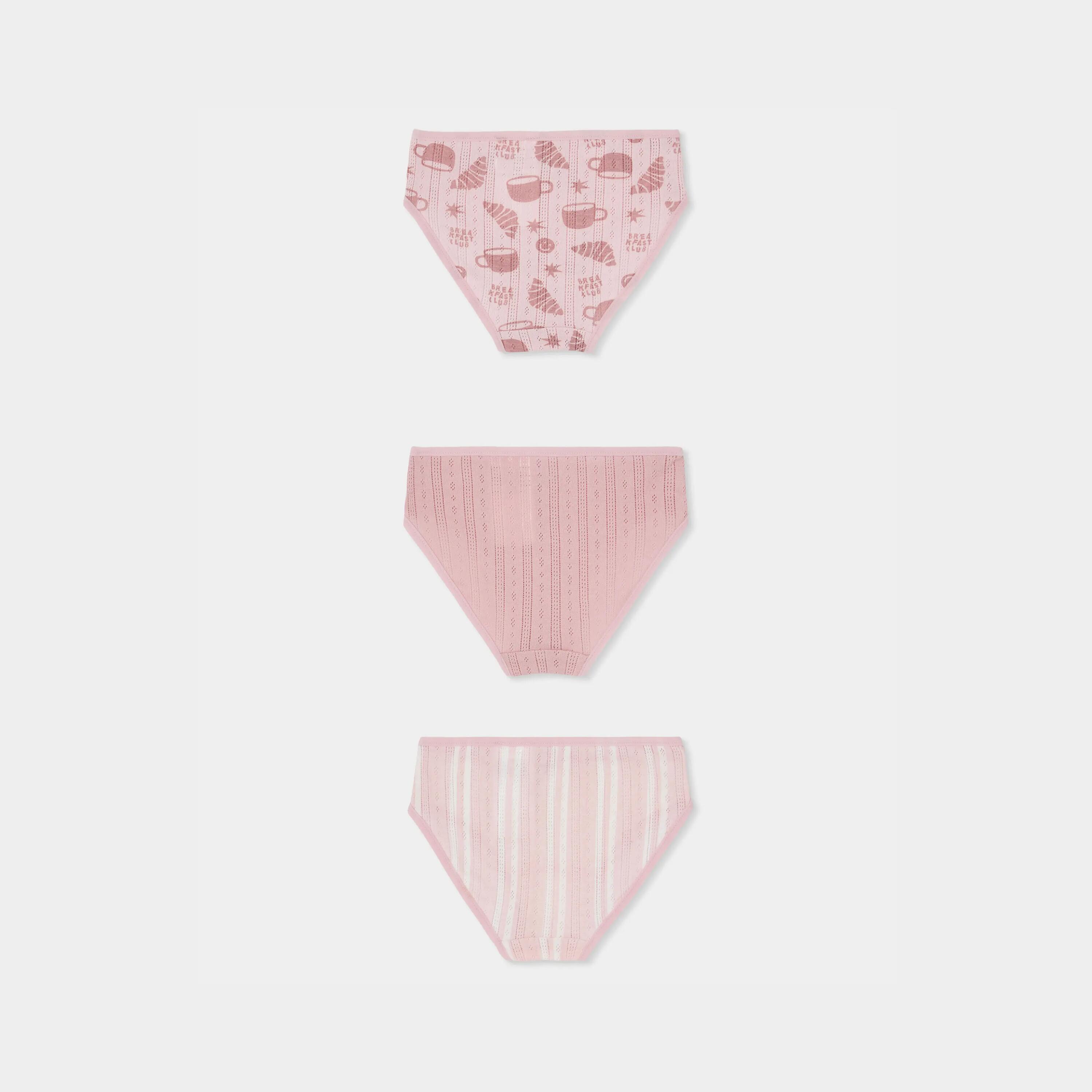 Pack 3 braguitas rosa estampado desayuno 2/7
