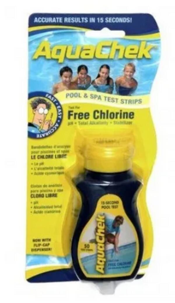 50 bandelettes test pour chlore libre 3/5
