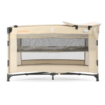 Lit de camping - Avec sac de transport, table à langer et rehausseur - Crème