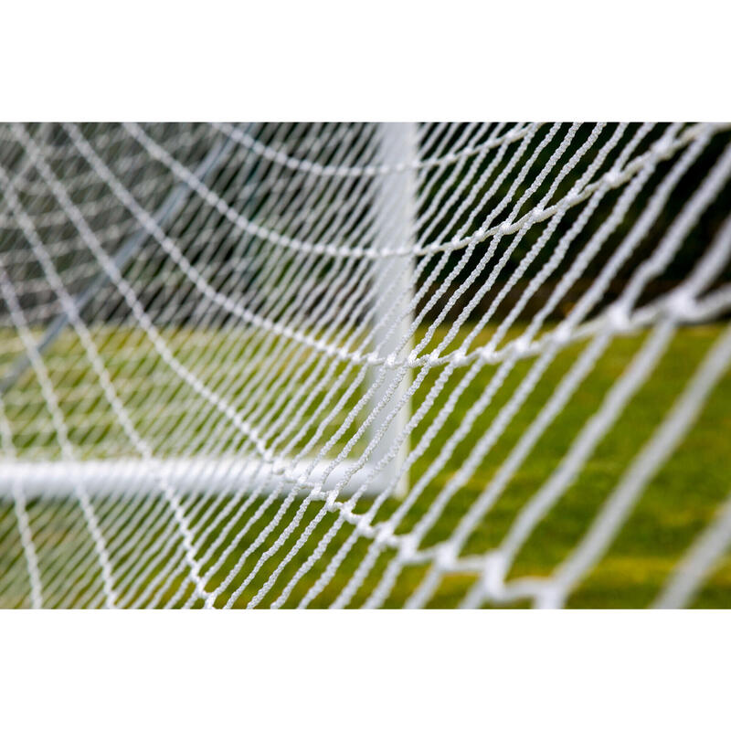 Red de portería de fútbol de 3 mm - Blanca - 7,32 x 2,44 x 0,8 x 2 m