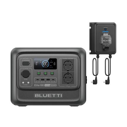 Elite 100 V2+Balco Transfer Hub, BLUETTI Balkonkraftwerk-Speicher für Notfall