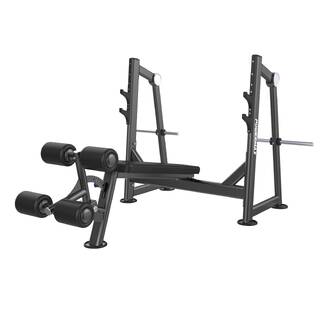 PowerMax GS-026 Olympic Decline Bench, Leg Roller, 8 Weight Horns, Dual Bar Catches, Ergonomic Design, Gabor Series, 1-Y Warranty