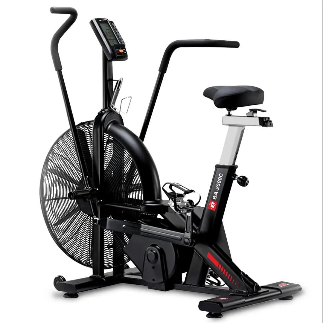 PowerMax Fitness BA-2500C Air Exercise Bike for Commercial Gym [Air Resistance, Max User Weight 150kg, LCD Display, Belt & Chain Drive, Adjustable Seat and Bottle Holder] 1 Year Manufacturer Warranty -  1