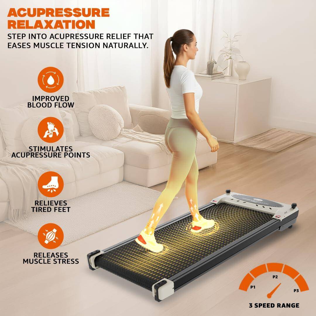 PowerMax Fitness FLIPPAD 2.5HP DC Motorized Under Desk 3-in-1 Treadmill with Dual-Function, Built-in Acupressure & Bluetooth -  4