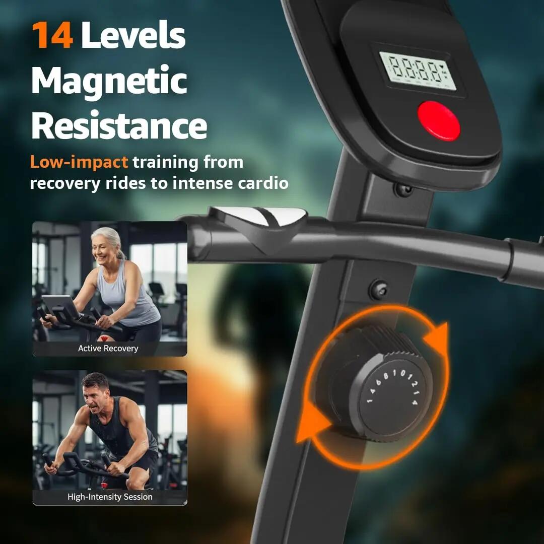 PowerMax Fitness BR-500 Recumbent Exercise Bike for Home | 130KG Max User gym cycle, 6KG Flywheel, 8-Level Magnetic Resistance | Adjustable Seat, LCD Display, Mobile Holder | Quiet Belt Drive Cardio -  3