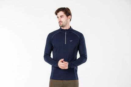 Astro - męska koszulka 100% wełna merino z zamkiem YKK (195 g/m²) XL, Granatowy