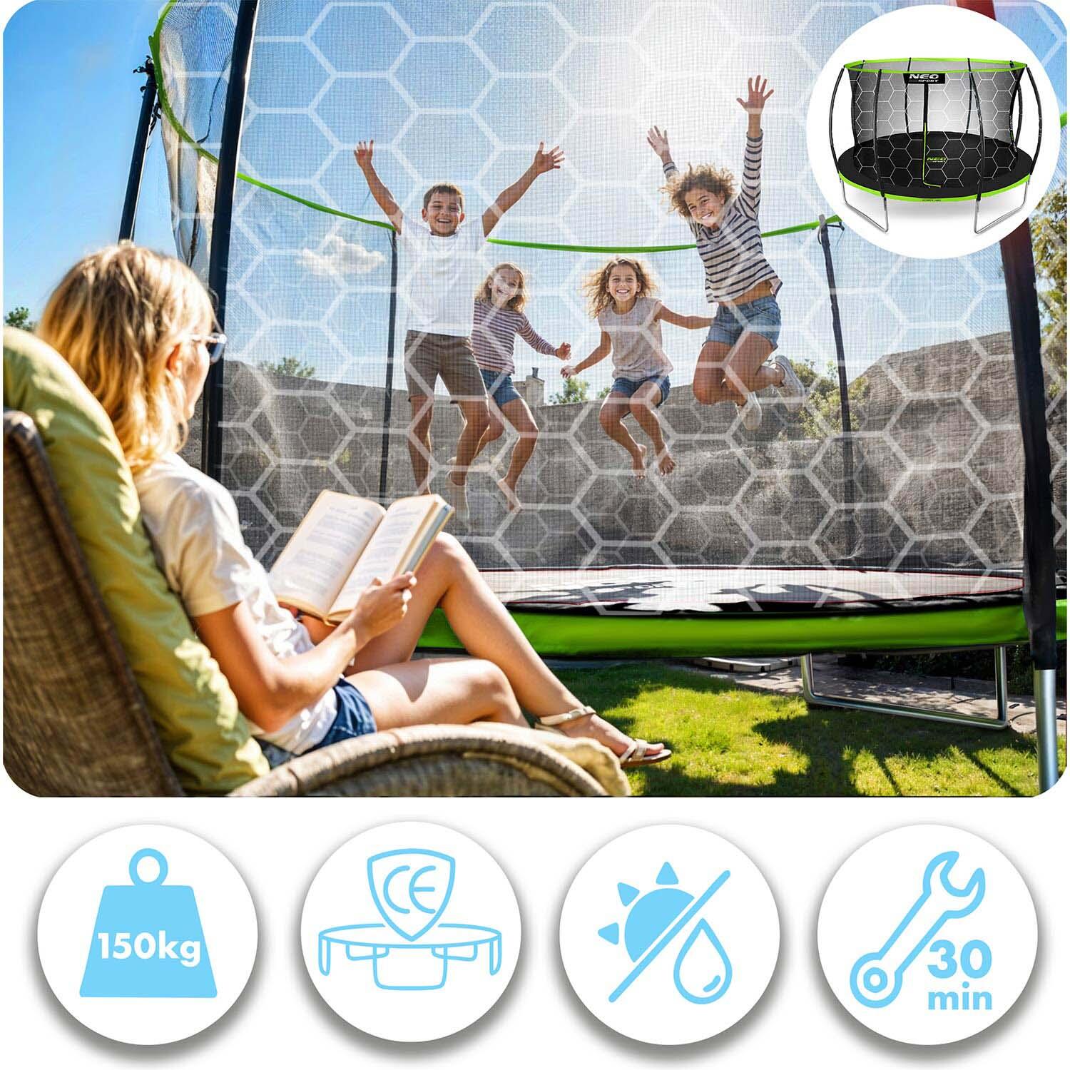 Trampolina ogrodowa z siatką wewnętrzną Neo-Sport 435cm 14ft 7/7