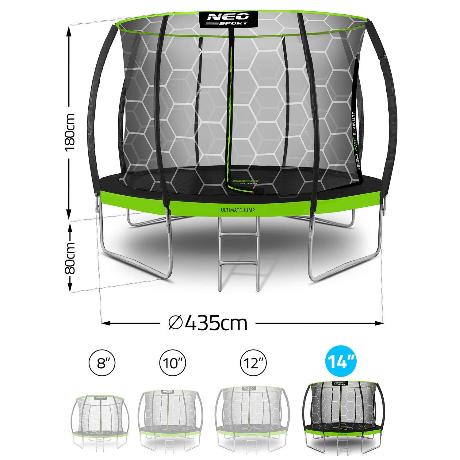 Trampolina ogrodowa z siatką wewnętrzną Neo-Sport 435cm 14ft 6/7