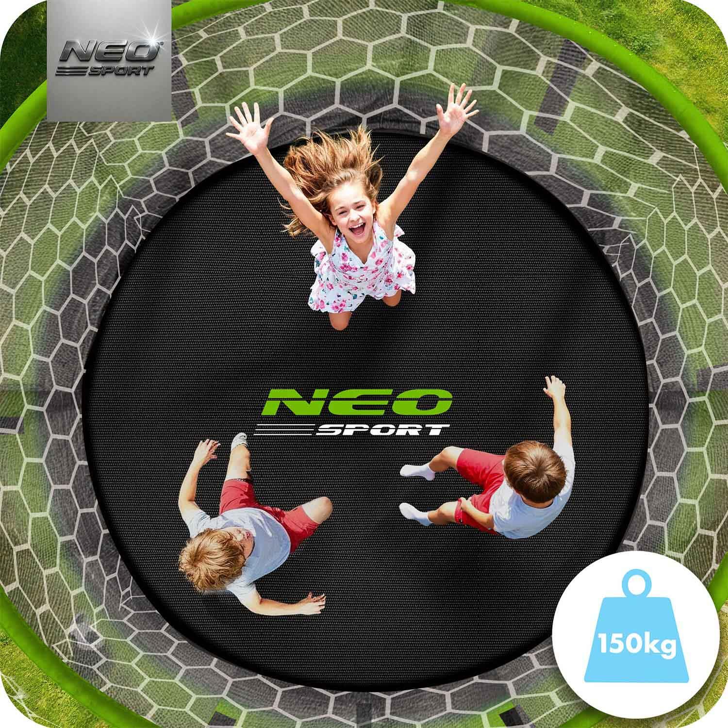 Trampolina ogrodowa z siatką wewnętrzną Neo-Sport 435cm 14ft 3/7