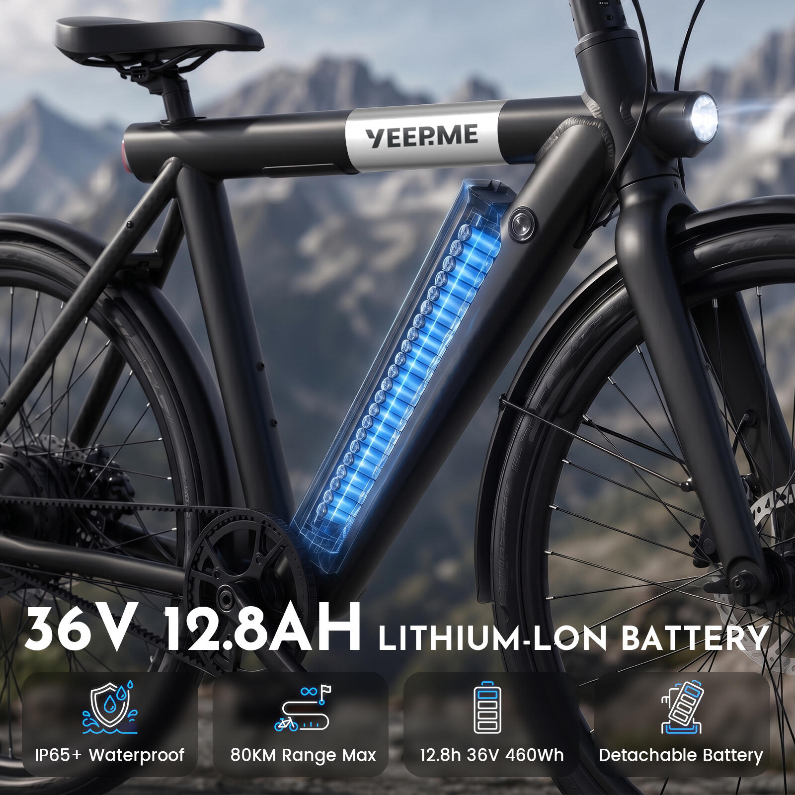 YEEP.ME DAY SPORT Vélo Électrique VAE 28'' Courroie Gates 460Wh 80km Urbain 3/9