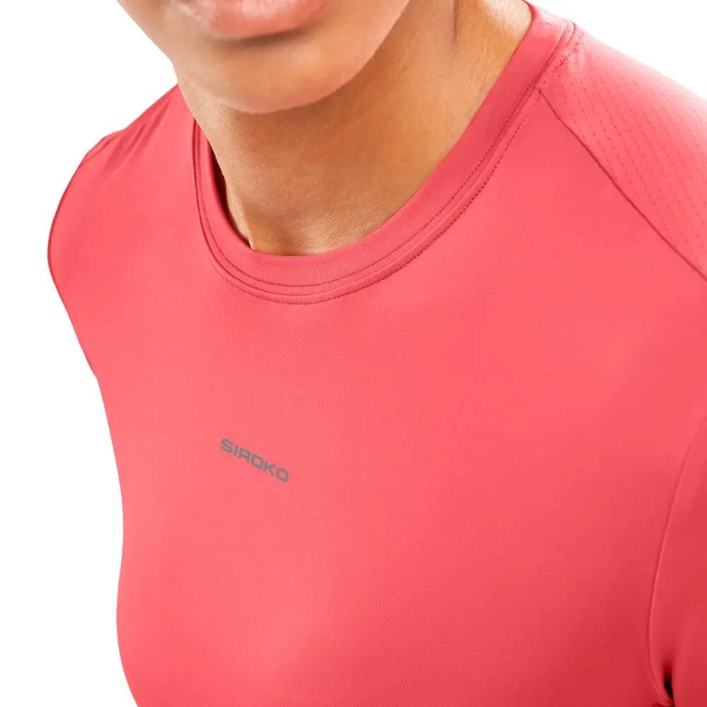 T-shirt running manches courtes femme Fitness Singapore Coral Pink Rose 5/7