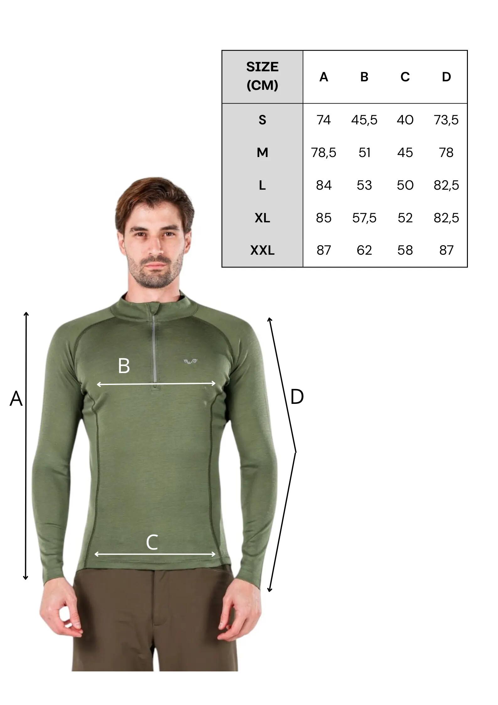 Astro - męska koszulka 100%  wełna merino z zamkiem YKK(195 g/m²)M,Ciemnozielony 2/6