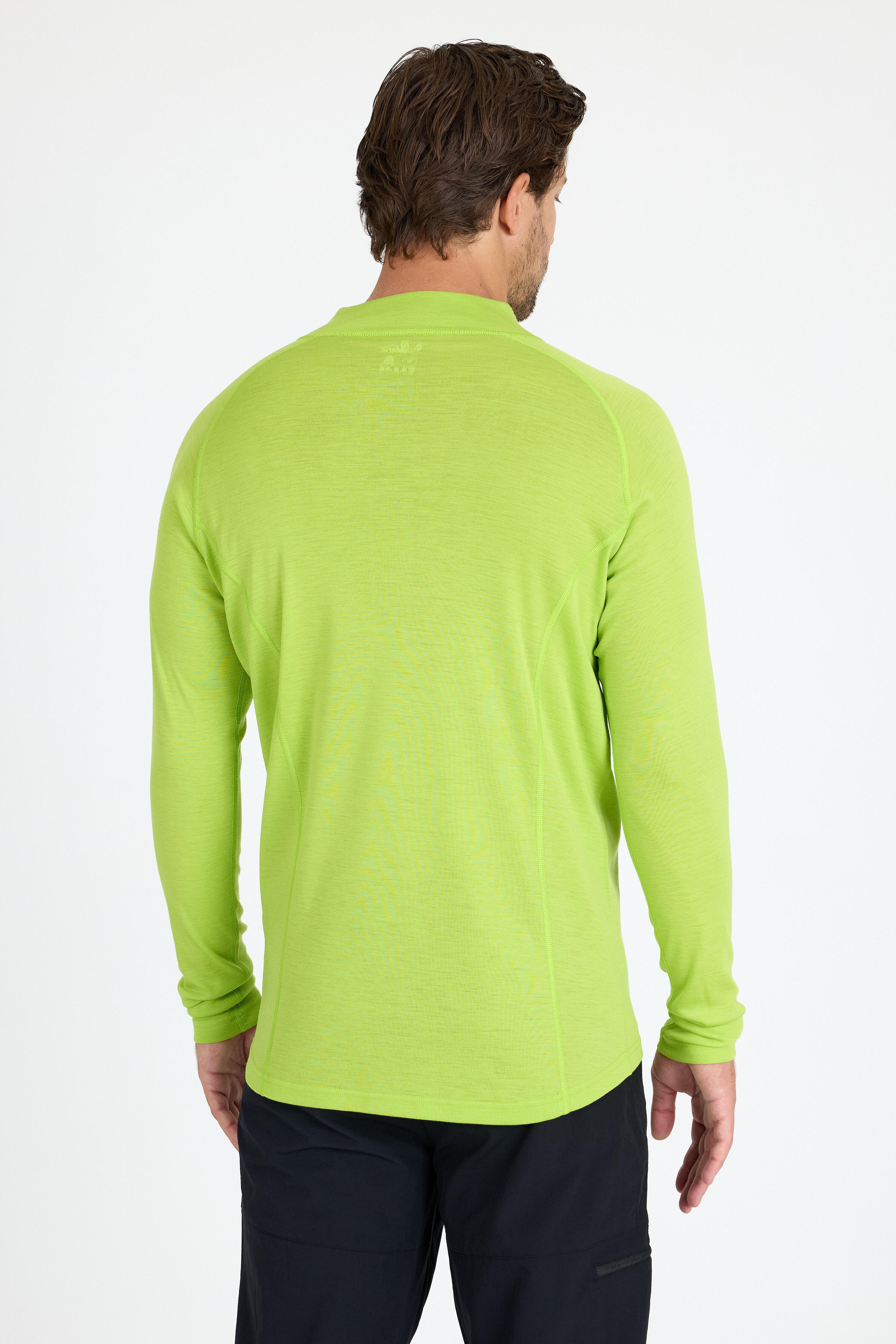Astro - męska koszulka 100%  wełna merino z zamkiem YKK (195 g/m²) M, Limonkowy 4/4