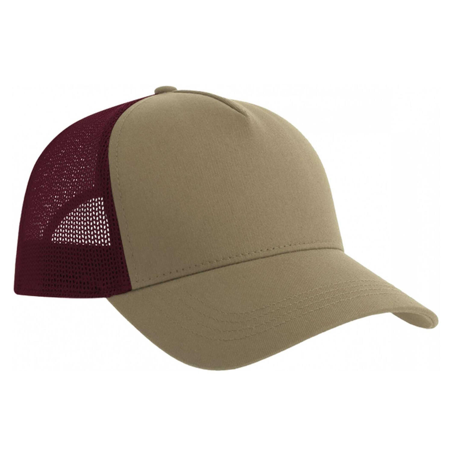 Casquette Trucker RAPPER (Marron Kaki / Bordeaux) 2/2