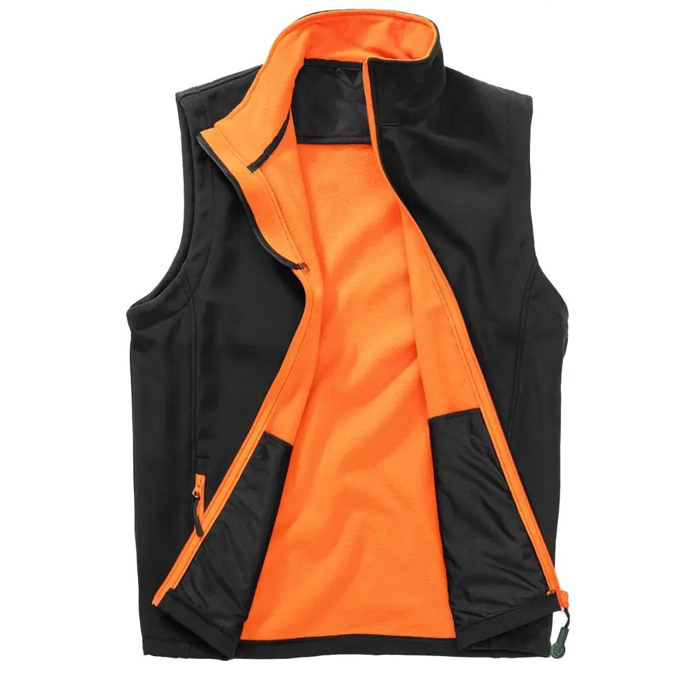 Mens Printable Softshell Body Warmer (Black/Orange) 2/3