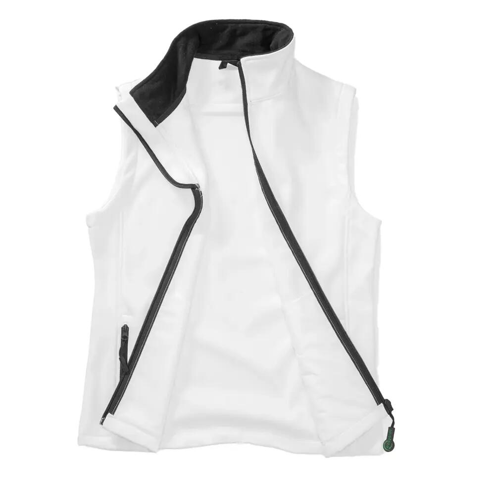 Mens Printable Softshell Body Warmer (White/Black) 3/4