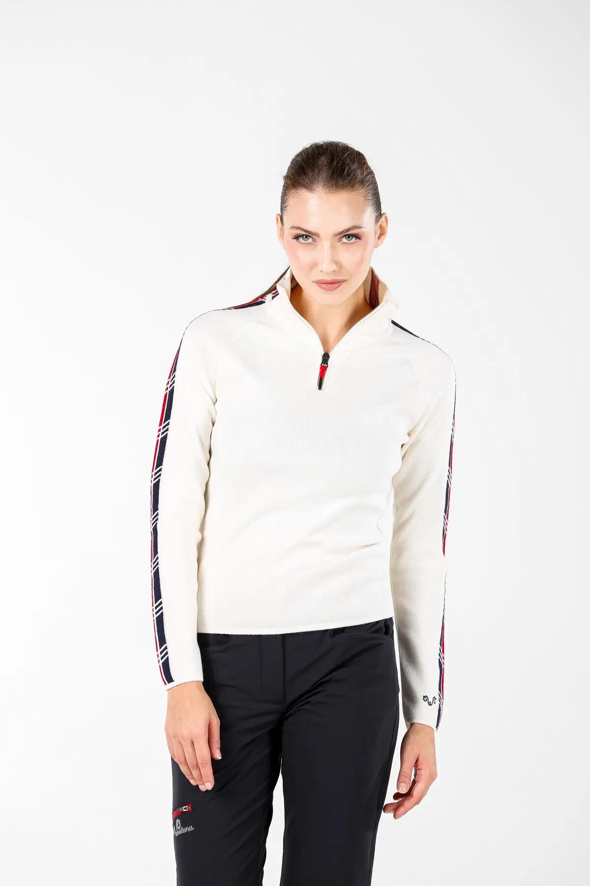 Asya - Sweter Damski ze 100% Wełny Merino S, Biały 4/7