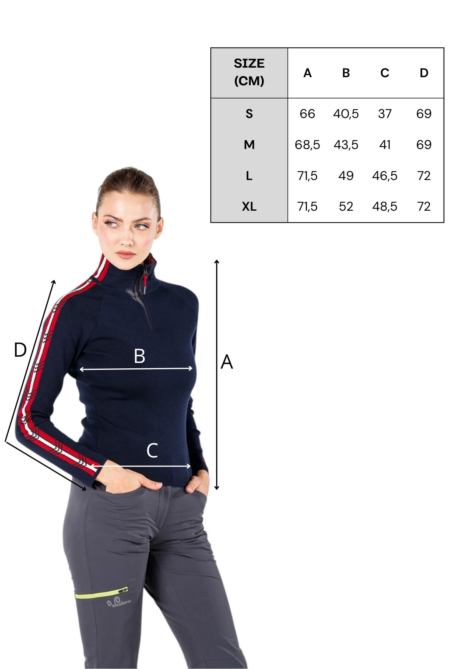Asya - Sweter Damski ze 100% Wełny Merino M, Granatowy 2/7
