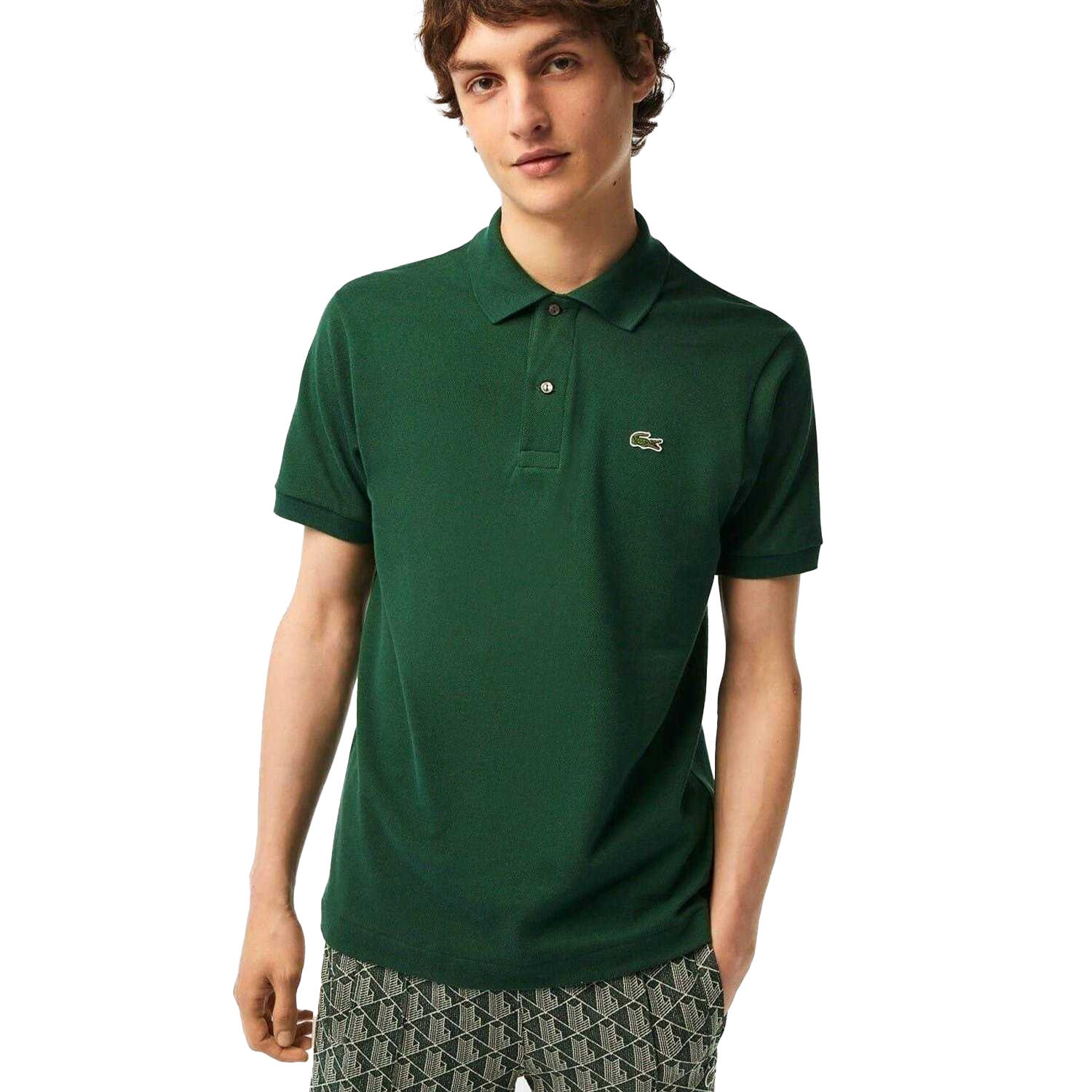 Maglietta Polo Classico Maniche Corte Uomo Lacoste Verde 3/6