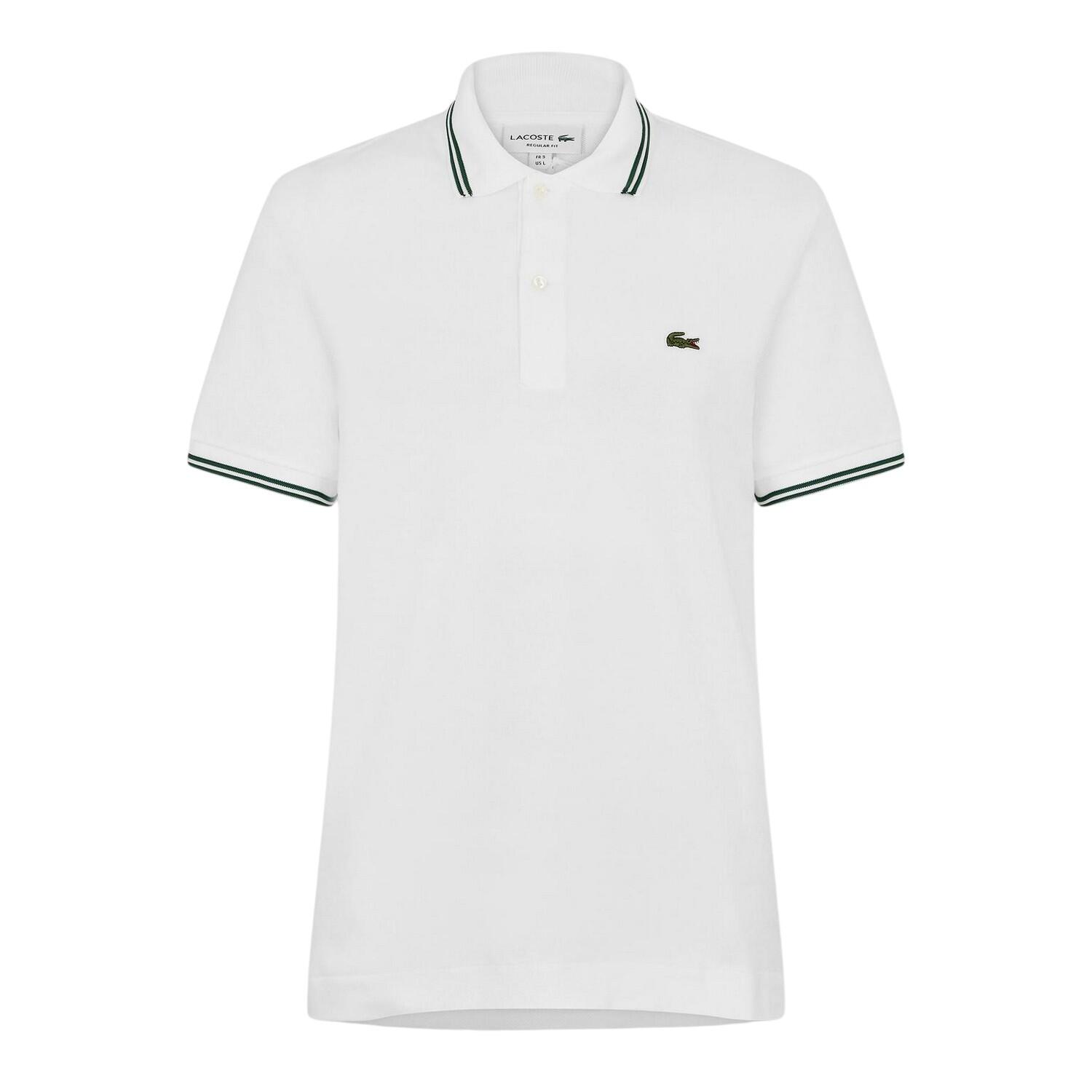 Polo Manches Courtes Motif/style Rayure Contrastée Sur Bord Femme (Blanc) 2/4