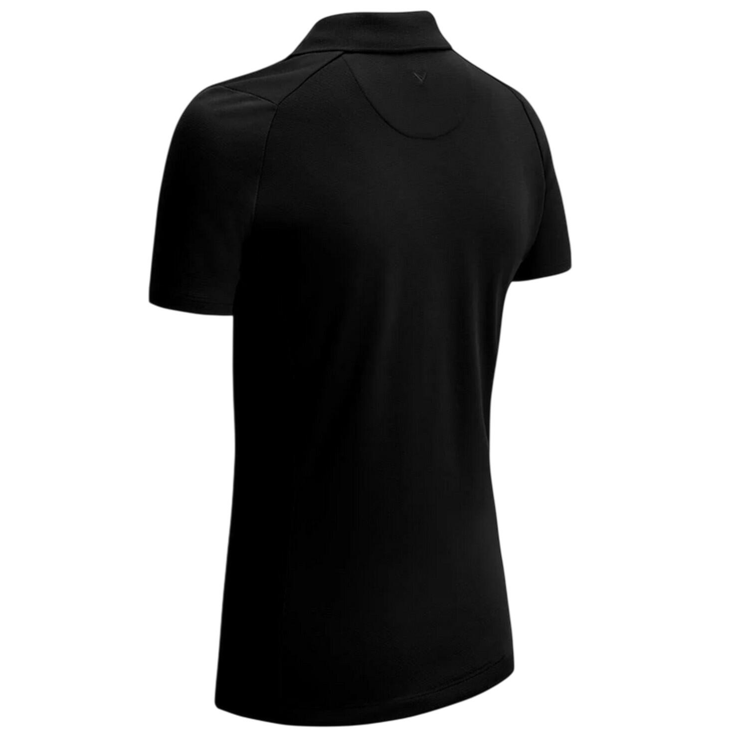 Poloshirt met korte mouwen van polyester voor dames (Kaviaar) 2/4