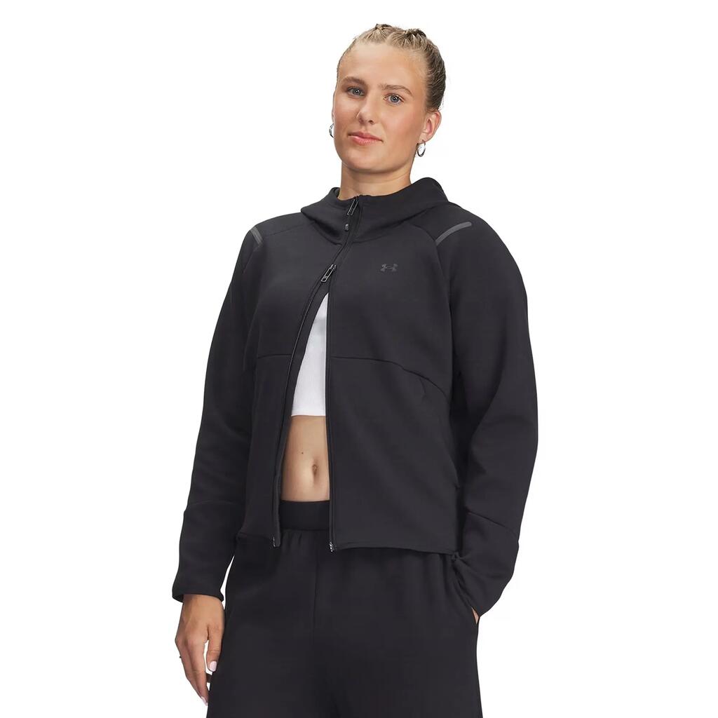 Womens/Ladies Unstoppable Two Tone Sweat Jacket (Black)