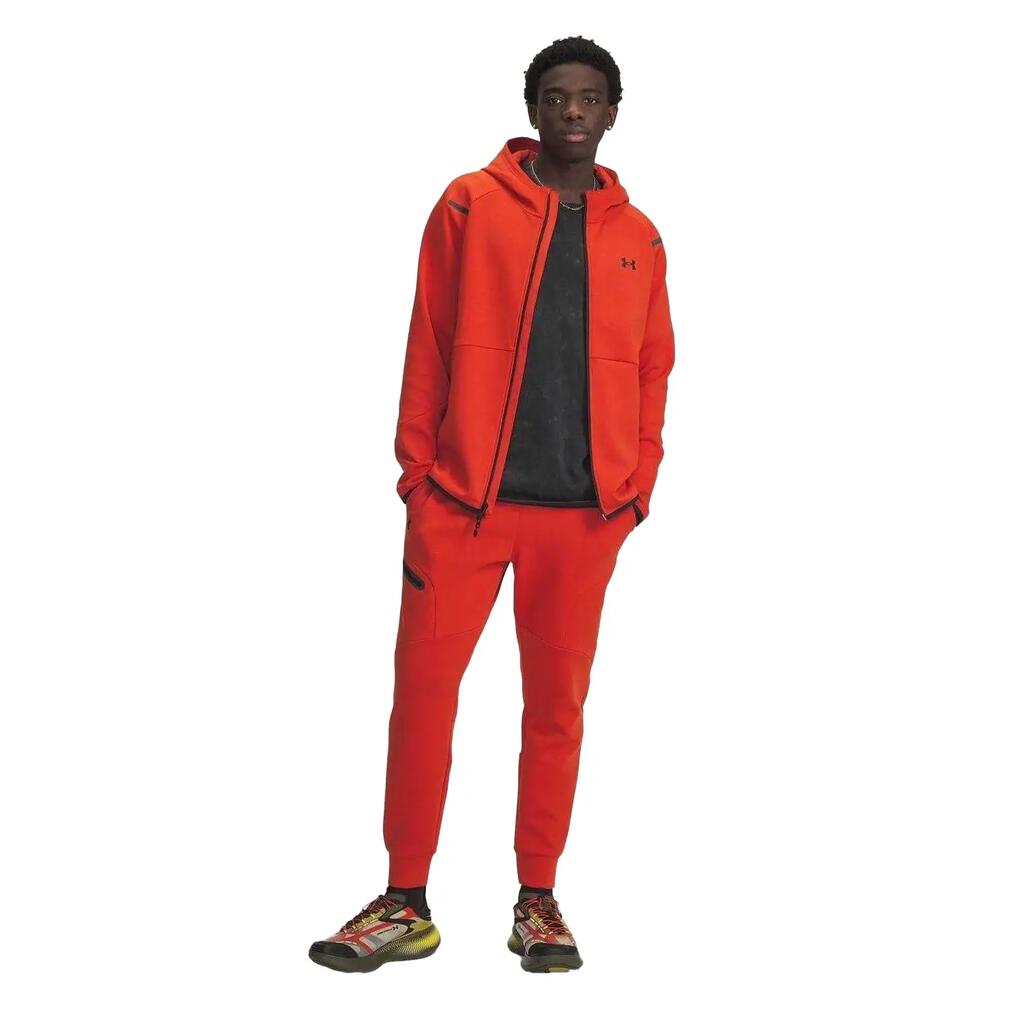 Mens Unstoppable Fleece Zip Pocket Joggers (Orange)
