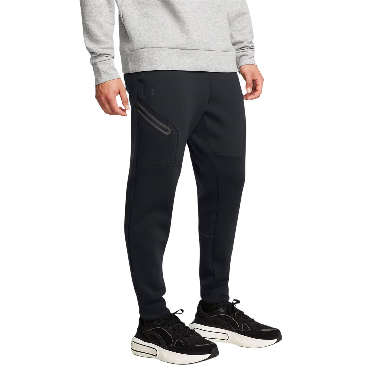 Mens Unstoppable Fleece Slim Joggers (Black) 3/5
