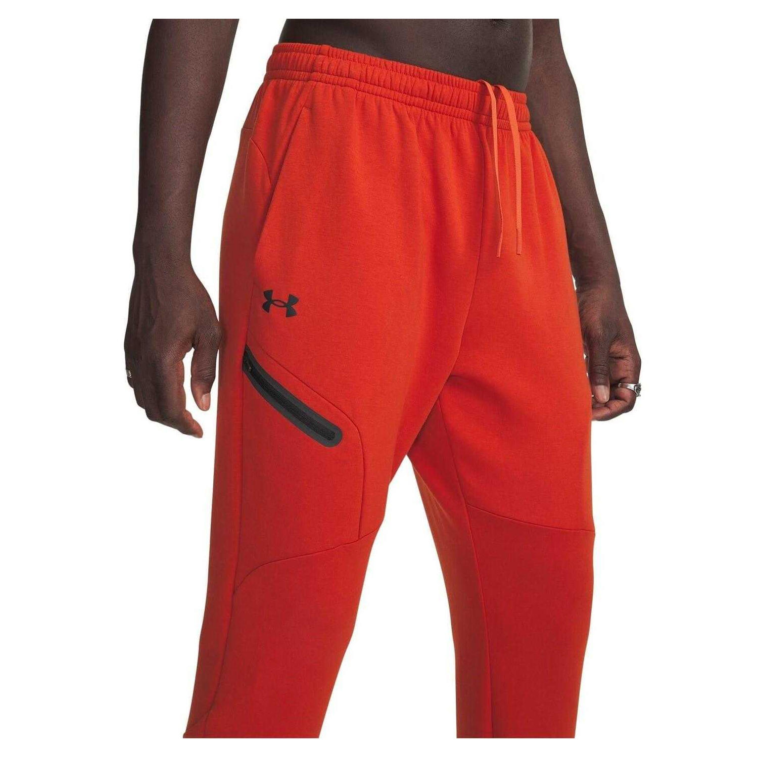 Herenjoggingbroek van Unstoppablefleece met ritszakken (Oranje) 4/4