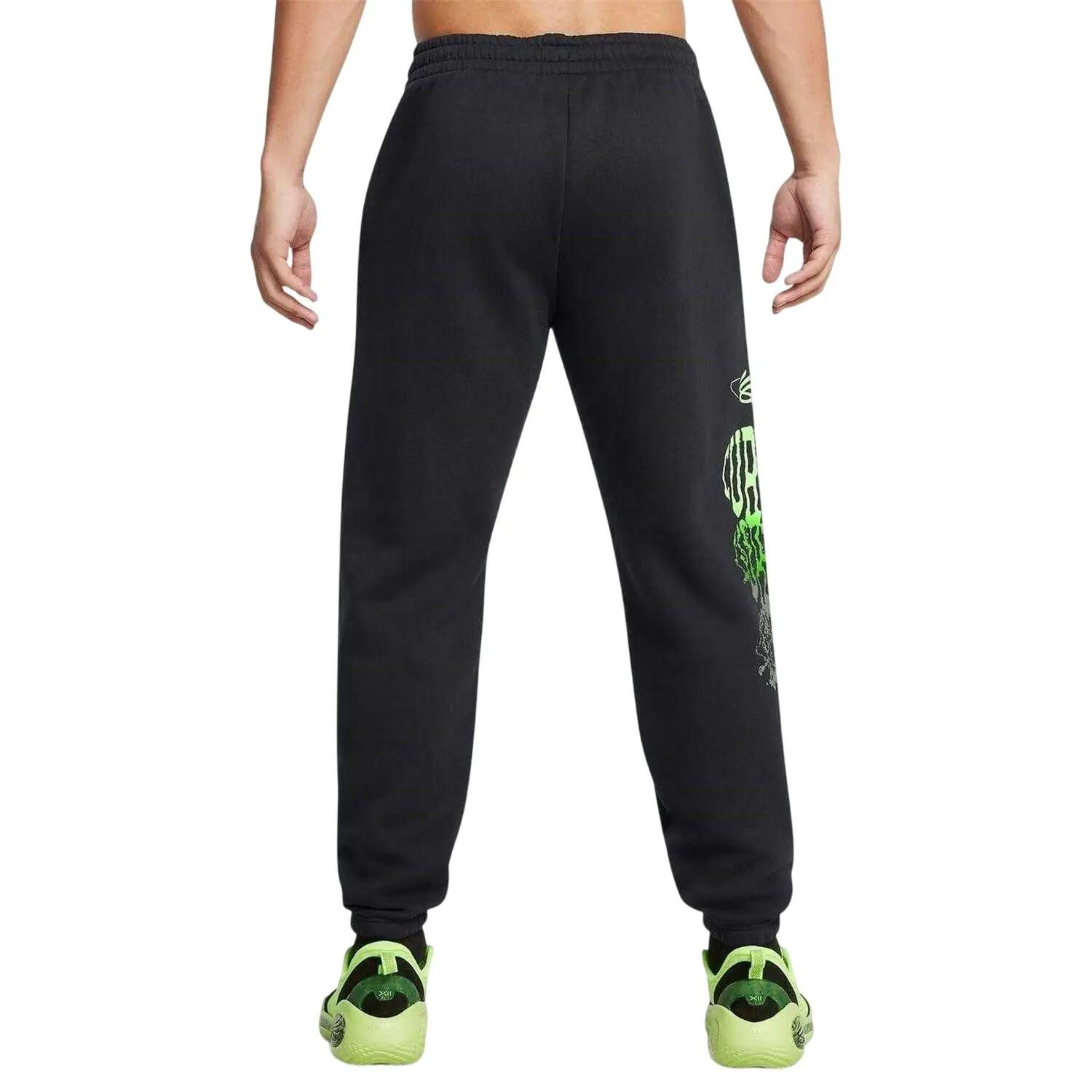 Pantaloni Da Jogging Uomo Under Armour Curry Nero Verde 3/5