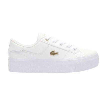Zapatillas Deportivas de Cuero Ziane Plataforma para Mujer Blanco, Dorado