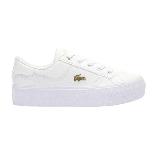 Zapatillas Deportivas de Cuero Ziane Plataforma para Mujer Blanco, Dorado