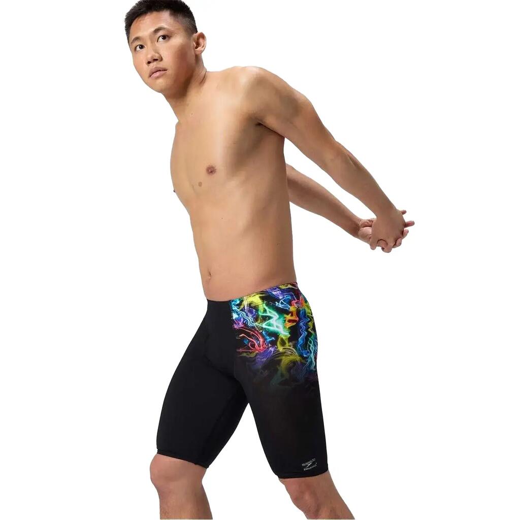 Mens Graphic Print Slim Jammer Shorts (Black)