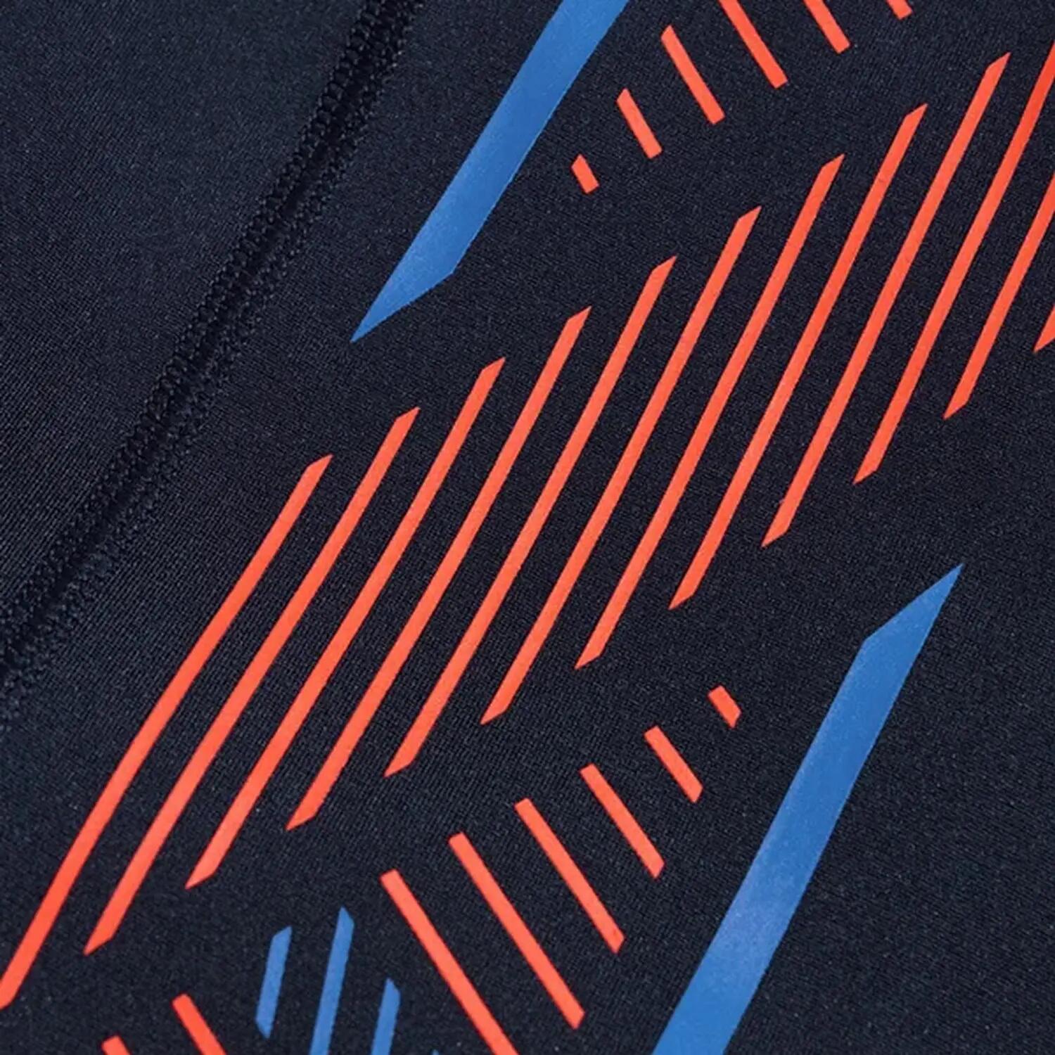Mens Stripe Textile Technical Jammer Shorts (Navy/Orange) 4/6